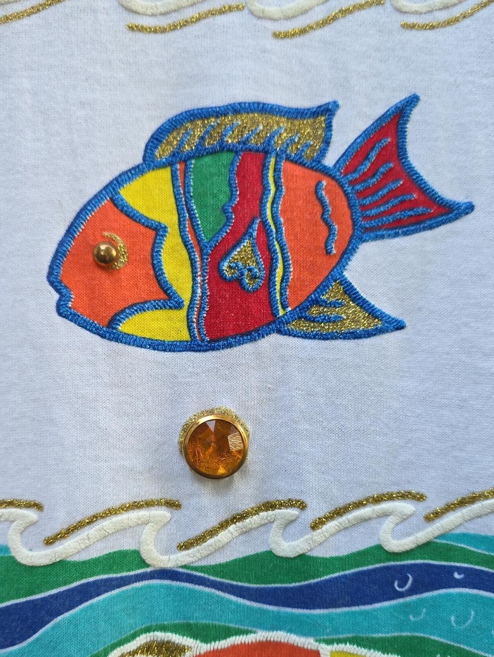Vintage P.G.B. Embellished Tropical Fish Bathing Suit Cover Up Dress - Picture 7 of 16